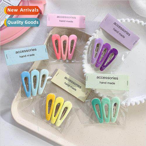 Three sets candy color bb clip cute girl gradient bye bye cl