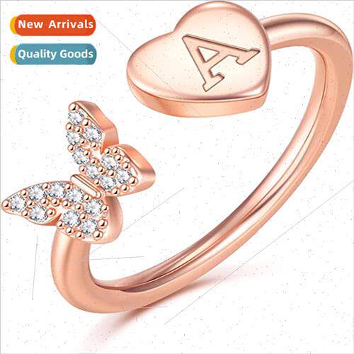 26 English letters ring female Europe opening wh diamond but