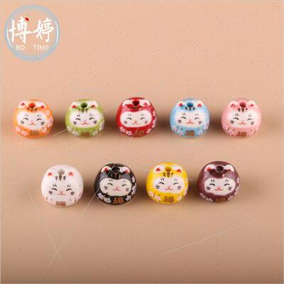 Ceramic Lai Fu tune cat DIY handmade cute vertical holes tun