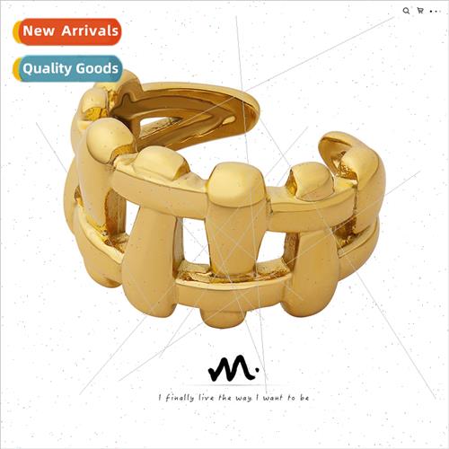 Europe ins sense tanium steel gold-plated fence grid fashion