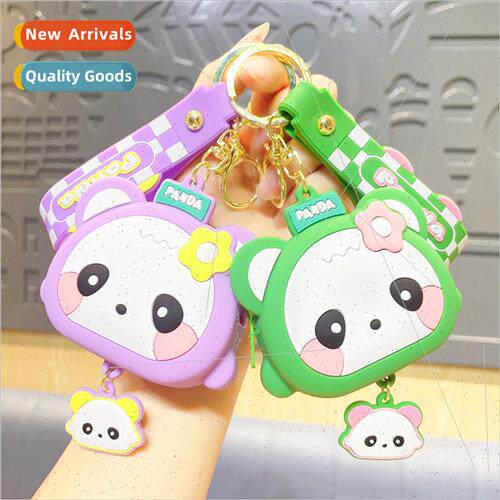 panda coin purse cute key chain children mini storage key pe
