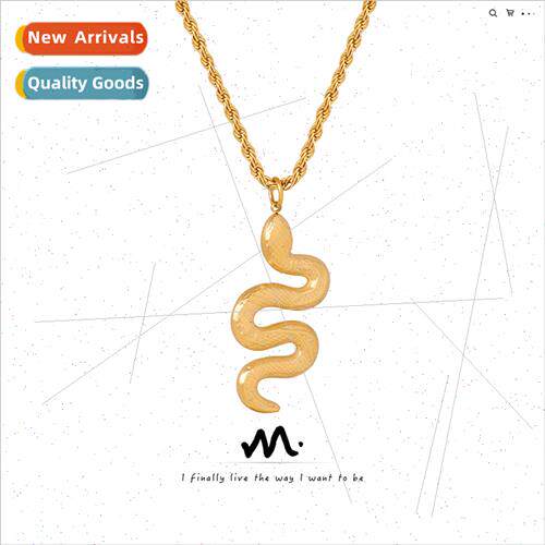 Europe new retro animal snake tanium steel gold-plated penda