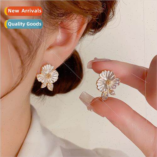Mori lerature simple flowers earrings s925 silver needle ele