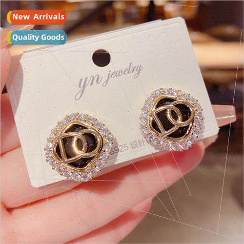 New tide zirconia letters DO square earrings simple fashion