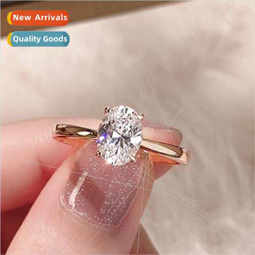 Fashion simple solaire ring women Europe ins geometric oval