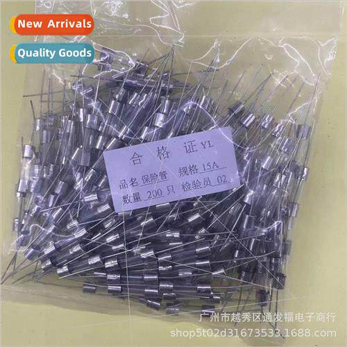 F15A250V glass fuse wh lead on both sides 5*20mm 200pcs in o