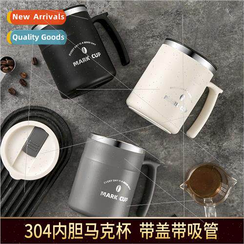 304 mug wh lid wh straw coffee cup oatmeal cup home water cu
