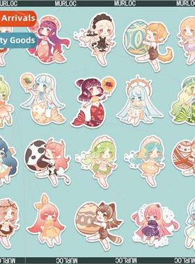 40 sheets cute small fish waterprograffi stickers decorative