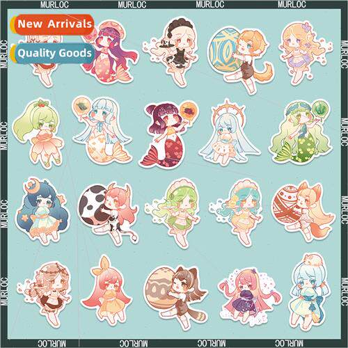 40 sheets cute small fish waterprograffi stickers decorative