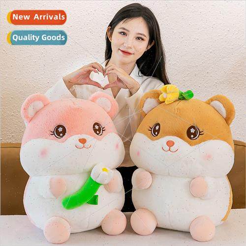 Cute flower hamster plush toy doll net girls pillow children