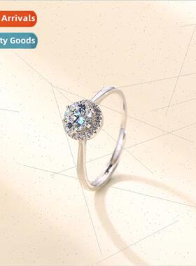 D color moissanite ring women niche silver gift适用girlfrien