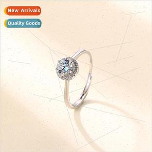 D color moissanite ring women niche silver gift适用girlfrien