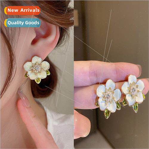 s925 silver pin simple flower earrings female 2022 fall new