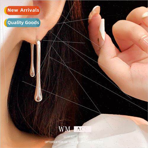 silver needle water drop metal earrings fashion wild earring