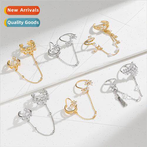 Copper Plated Genuine Gold Set Zirconium Open Adjustable Nai