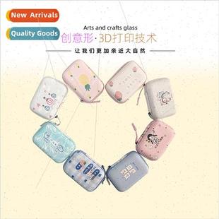 Cartoon coin purse data cable charger organizer square zippe