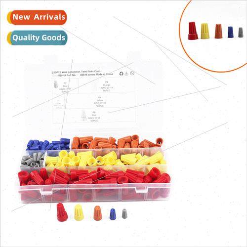 250pcs Boxed Crimp Cap Screw Terminal Cold Crimp Closed Term