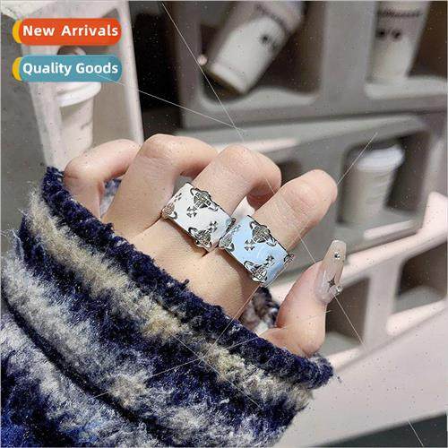 Enamel Saturn Planet Feeling che French Open End Ring ins Co