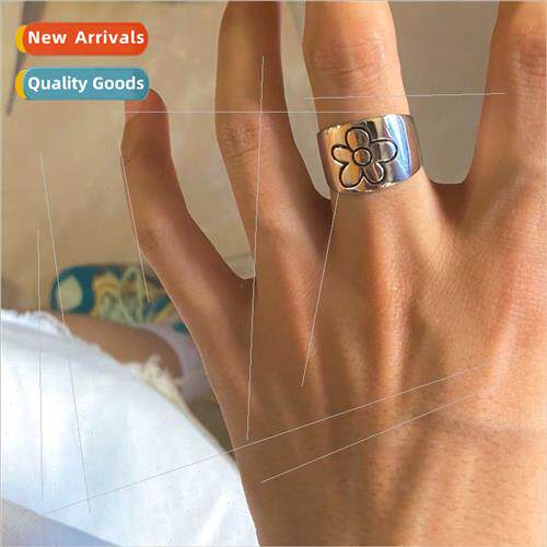 Adjustable Small Flower Daisy Ring Daisy Open Tanium Flower