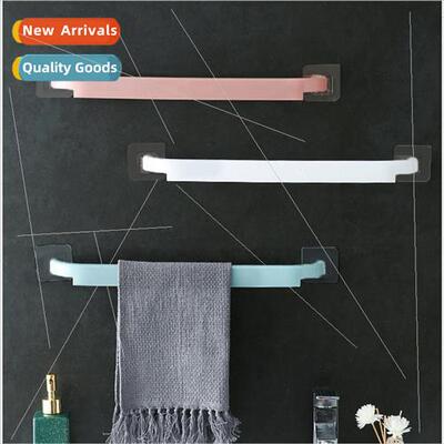 No-hole -marking bathroom shelf towel bar kchen single rod r