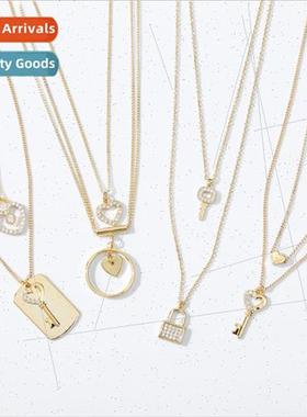 Korea mple Stacking Necklace Women Golden Water Wave Chain G