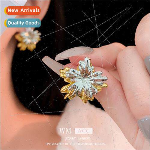 silver needle flower a two wear earrings fashion hundred mat