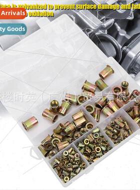 220PCS Flat Head Vertical Rivet Nuts Bag Box wh Colorful Zin