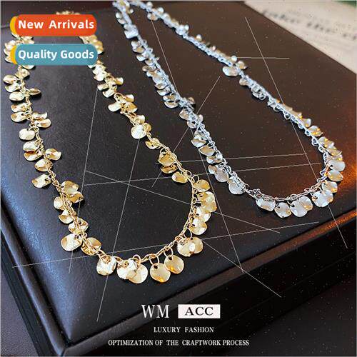 Europe Geometric Circle Sequins Necklace Collar Chain Fashio