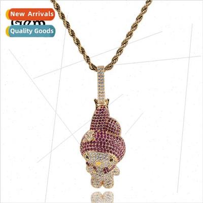 Cartoon necklace female ins diamond Melody pendant cute coup