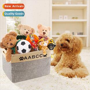 Foldable toy storage basket imation cotton linen storage bas