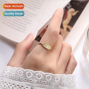 s925 ring silver finger adjustabl Creative opening gold