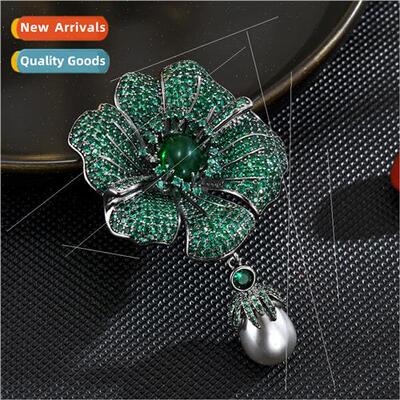 Vintage Europe court elegance exquise begonia flower brooch