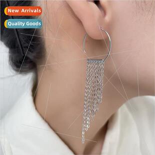 Long Chain Tassel Earrings INS Geometric C-Shaped Ear Hangin