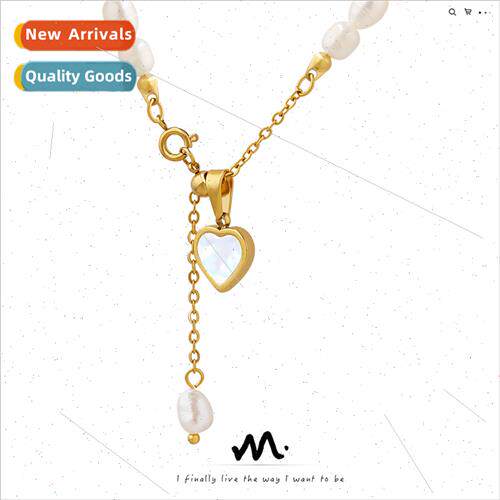 Creative Funky French Chain Set Whe Sea Shell Heart Pendant