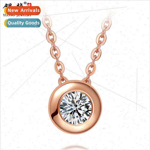 Rose gold whe gold diamond necklace set chain single diamond