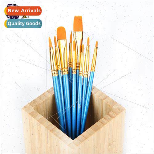 Brushes Watercolor Oil Brushes Nylon Hair 10pcs Colorful Nai