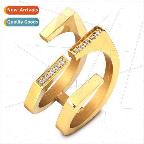 Korea Ins simple set zirconia can open double simple ring ta