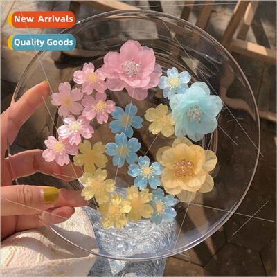 Korea girl heart cute small flowers duckbill clip side clip