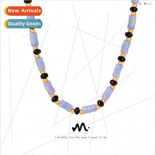 Colorful Natural Stone Necklace Handmade Beaded Women Ins Go