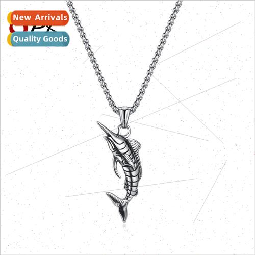 Korea fashion tanium steel marlin pendant tide men hip-hop w