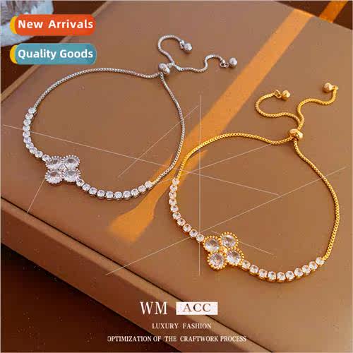 zirconia flower pull-out bracelet mple Hundred Bracelet Brac
