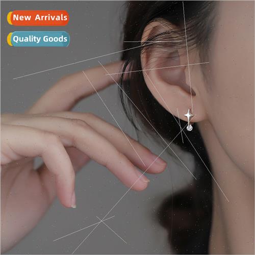 Diamond-set cross star ear buttons fashion niche earrings ti