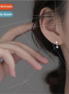 Diamond-set cross star ear buttons fashion niche earrings ti