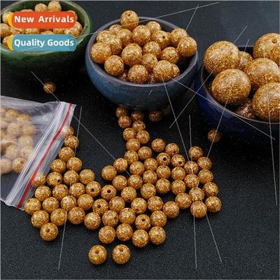 Gold Foil Round Beads Handmade DIY Beading Accessories Star