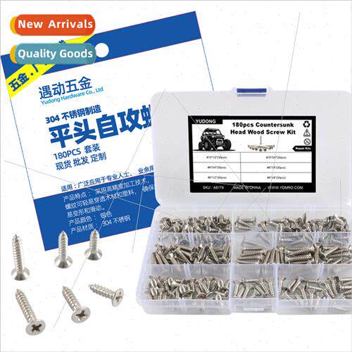 180 pcs-6 sizes 304 flat head tapping screws tapping screws