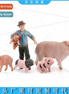 farm workers poultry ornaments plus pig model boar sow pig h