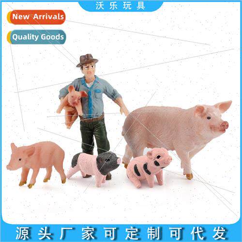 farm workers poultry ornaments plus pig model boar sow pig h