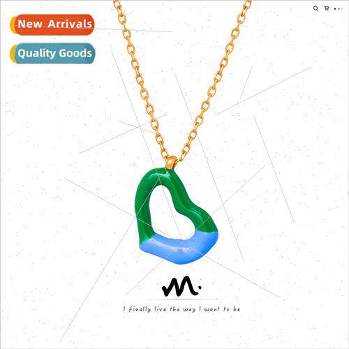 New ins simple niche irregular heart tanium steel gold-plate