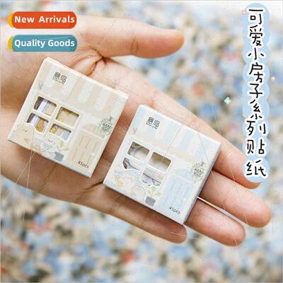 Shaped Box Stickers Cute ttle House Cartoon Cute Handbook No