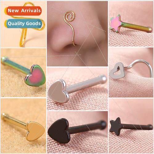 Europe nose stud body piercing unisex straight rod simple lo
